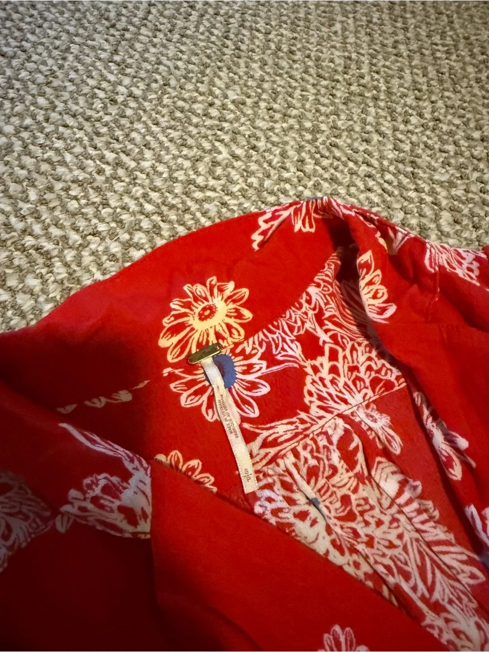 Free People Blue Hawaii Red Floral Print Mini Dress S